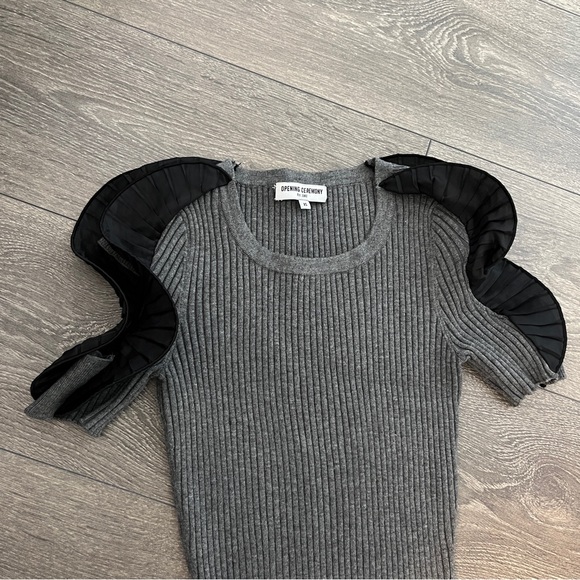 Opening Ceremony Ribbed Knit Ruffle Sleeve Dress - Picture 5 of 8